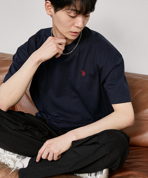 U.S. POLO ASSN.(ユーエスポロアッスン)の「U.S. POLO ASSN.U.S. POLO ASSN. × PUBLUX/ユーエスポロアッスン 別注 ワンポイント 刺繍 クルーネック Tシャツ 限定展開(Tシャツ/カットソー・メンズ・ブラック/チャコールグレー/ネイビー/ピンク/ホワイト/ブラウン/グレー・MEDIUM/LARGE/SMALL)」の6枚目の写真