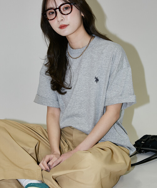 U.S. POLO ASSN.(ユーエスポロアッスン)の「U.S. POLO ASSN.U.S. POLO ASSN. × PUBLUX/ユーエスポロアッスン 別注 ワンポイント 刺繍 クルーネック Tシャツ 限定展開(Tシャツ/カットソー・メンズ・ブラック/チャコールグレー/ネイビー/ピンク/ホワイト/ブラウン/グレー・MEDIUM/LARGE/SMALL)」の14枚目の写真
