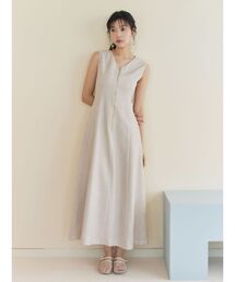 フロントZIPミックスカラーワンピース 【夏服】【オフィスカジュアル】