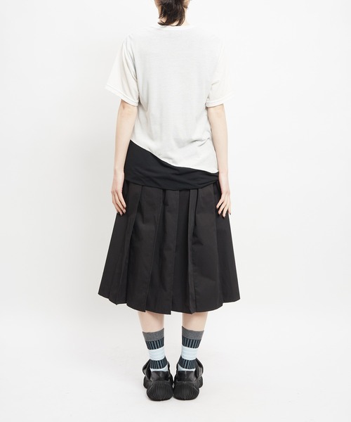 gomme（ゴム）の「80/2強撚天竺　強撚カッティングＴ（Tシャツ/カットソー・レディース・ホワイト×ブラック/ブラック×ホワイト/ブラック×イエロー・MEDIUM）」の9枚目の写真