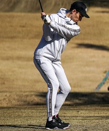 【DIVINER GOLF】裏毛テープ使いジップパーカー+ジョガーパンツ セットアップ メンズ ゴルフウェア スウェット 春服