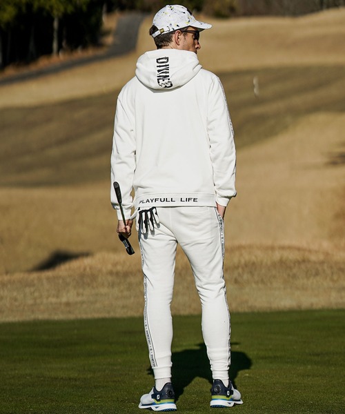 JOKER(ジョーカー)の「【DIVINER GOLF】裏毛テープ使いジップパーカー+ジョガーパンツ セットアップ メンズ ゴルフウェア スウェット 春服(セットアップ・メンズ・ホワイト/ブラック/杢グレー・M/L/XL/XXL)」の4枚目の写真