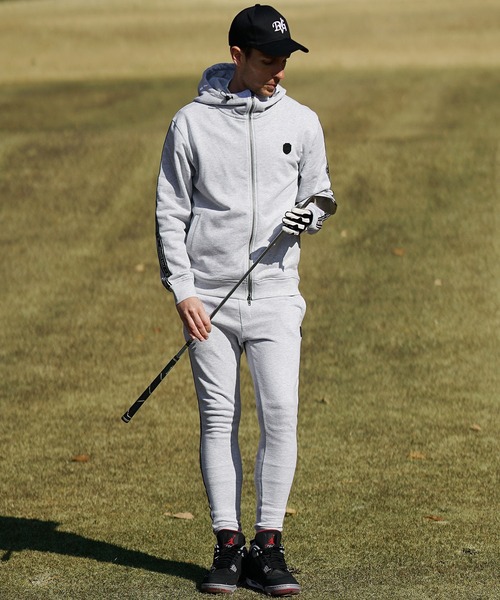 JOKER(ジョーカー)の「【DIVINER GOLF】裏毛テープ使いジップパーカー+ジョガーパンツ セットアップ メンズ ゴルフウェア スウェット 春服(セットアップ・メンズ・ホワイト/ブラック/杢グレー・M/L/XL/XXL)」の8枚目の写真