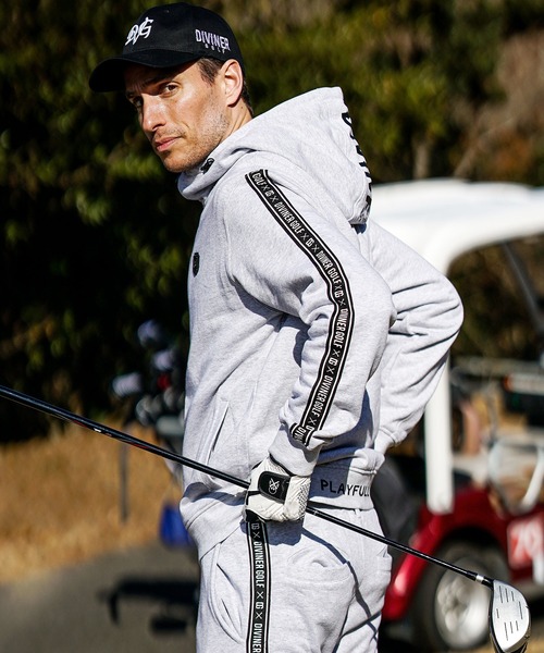 JOKER(ジョーカー)の「【DIVINER GOLF】裏毛テープ使いジップパーカー+ジョガーパンツ セットアップ メンズ ゴルフウェア スウェット 春服(セットアップ・メンズ・ホワイト/ブラック/杢グレー・M/L/XL/XXL)」の9枚目の写真