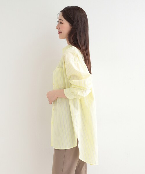 SHOO・LA・RUE（シューラルー）の「【体型カバー】バックギャザーで魅せる オーバーサイズシャツ（シャツ/ブラウス・レディース・ネイビー系2/イエロー系その他4/グリーン系3/ライトブルー・00）」の9枚目の写真