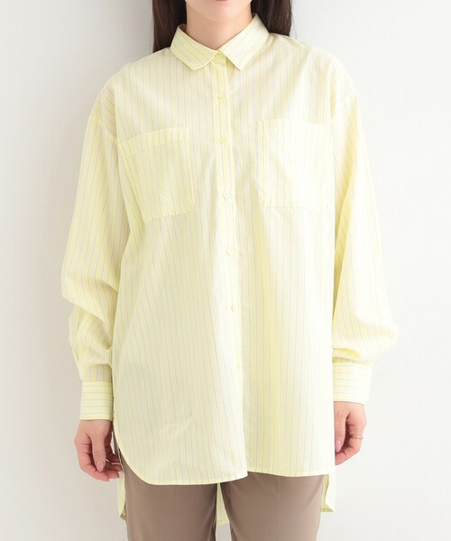 SHOO・LA・RUE（シューラルー）の「【体型カバー】バックギャザーで魅せる オーバーサイズシャツ（シャツ/ブラウス・レディース・ネイビー系2/イエロー系その他4/グリーン系3/ライトブルー・00）」の16枚目の写真