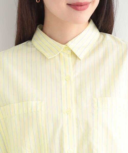 SHOO・LA・RUE（シューラルー）の「【体型カバー】バックギャザーで魅せる オーバーサイズシャツ（シャツ/ブラウス・レディース・ネイビー系2/イエロー系その他4/グリーン系3/ライトブルー・00）」の8枚目の写真