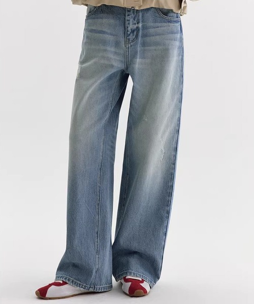 Fano Studios（ファノ ストゥディオズ）の「ハイウエスト ストレート デニムパンツ FX26K025【Fano Studios】【2026SS】（デニムパンツ・レディース・ブルー・L/M/S）」の10枚目の写真