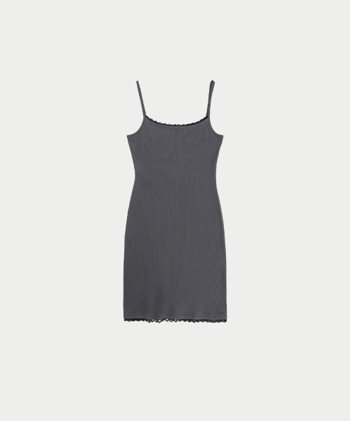 YEARNING(イヤニング)の「LACE RIBBED SLEEVELESS TOP, CHARCOAL(Tシャツ/カットソー・レディース・その他・FREE)」の2枚目の写真