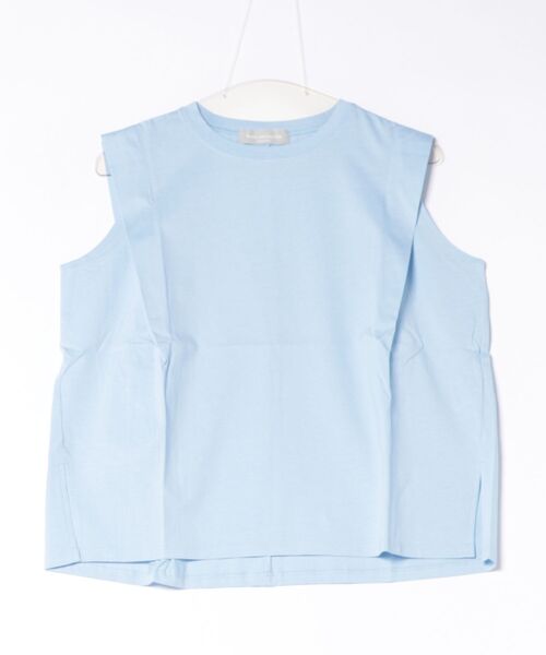 audrey and john wad(オードリーアンドジョンワッド)の「ダブルシルケットTOPS(Tシャツ/カットソー・レディース・ブラック/オフホワイト/チャコールグレー/サックスブルー・FREE)」の4枚目の写真