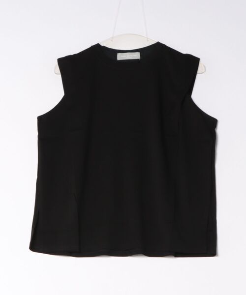 audrey and john wad(オードリーアンドジョンワッド)の「ダブルシルケットTOPS(Tシャツ/カットソー・レディース・ブラック/オフホワイト/チャコールグレー/サックスブルー・FREE)」の3枚目の写真