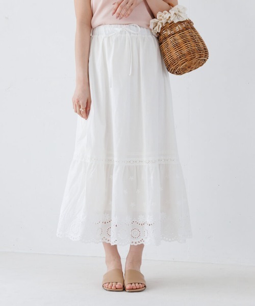 flower（フラワー）の「フローラルコットンスカート（スカート・レディース・ホワイト・FREE）」の20枚目の写真