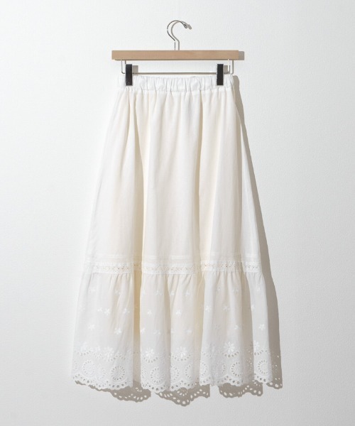 flower（フラワー）の「フローラルコットンスカート（スカート・レディース・ホワイト・FREE）」の10枚目の写真