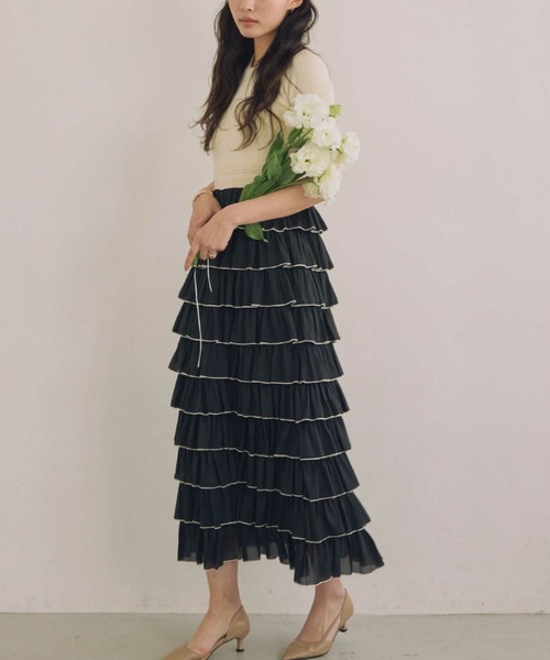 ACYM（アシーム）の「ドッキングスカートワンピース（ワンピース・レディース・ホワイト/ブラック・FREE）」の21枚目の写真