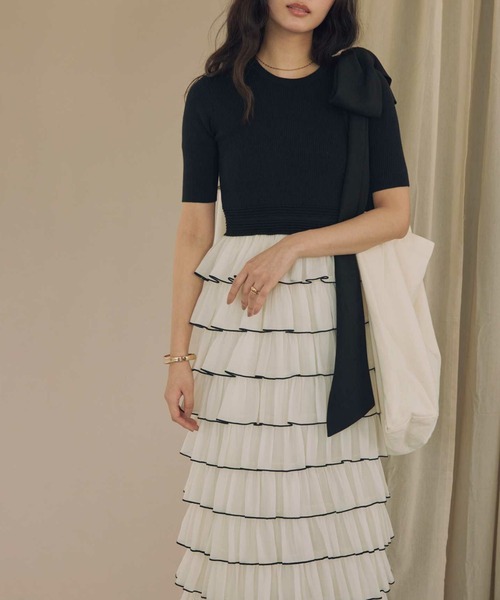 ACYM（アシーム）の「ドッキングスカートワンピース（ワンピース・レディース・ホワイト/ブラック・FREE）」の13枚目の写真