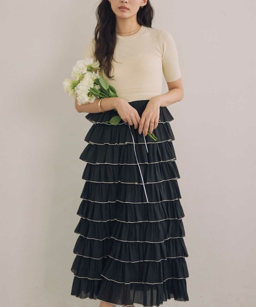 ACYM（アシーム）の「ドッキングスカートワンピース（ワンピース・レディース・ホワイト/ブラック・FREE）」の16枚目の写真