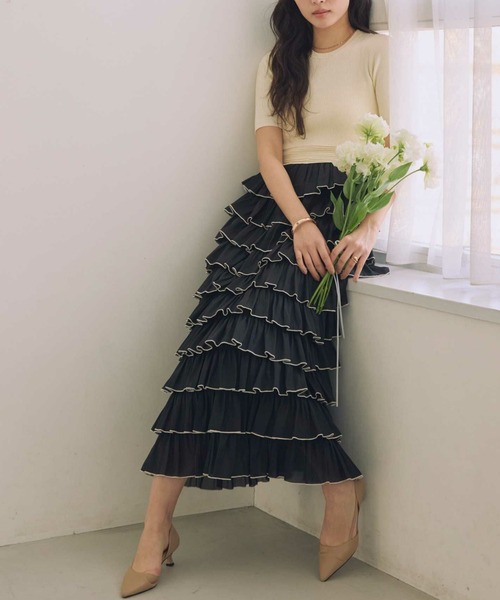 ACYM（アシーム）の「ドッキングスカートワンピース（ワンピース・レディース・ホワイト/ブラック・FREE）」の17枚目の写真