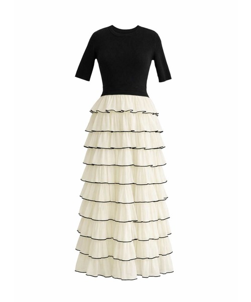 ACYM（アシーム）の「ドッキングスカートワンピース（ワンピース・レディース・ホワイト/ブラック・FREE）」の10枚目の写真