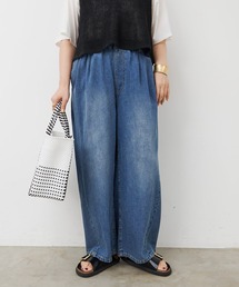 PUAL CE CIN（ピュアルセシン）の「綿麻デニムイージーパンツ（デニムパンツ）」