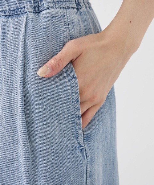 PUAL CE CIN（ピュアルセシン）の「綿麻デニムイージーパンツ（デニムパンツ・レディース・ブルー/インディゴブルー・FREE）」の6枚目の写真