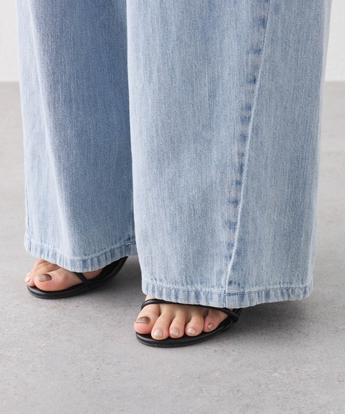 PUAL CE CIN（ピュアルセシン）の「綿麻デニムイージーパンツ（デニムパンツ・レディース・ブルー/インディゴブルー・FREE）」の8枚目の写真