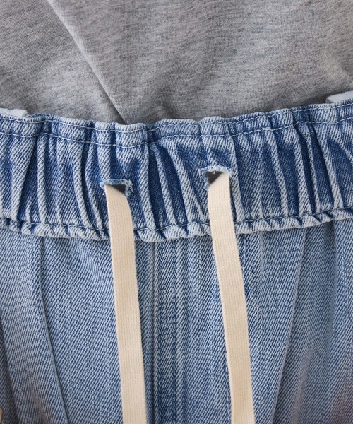 PUAL CE CIN（ピュアルセシン）の「綿麻デニムイージーパンツ（デニムパンツ・レディース・ブルー/インディゴブルー・FREE）」の5枚目の写真