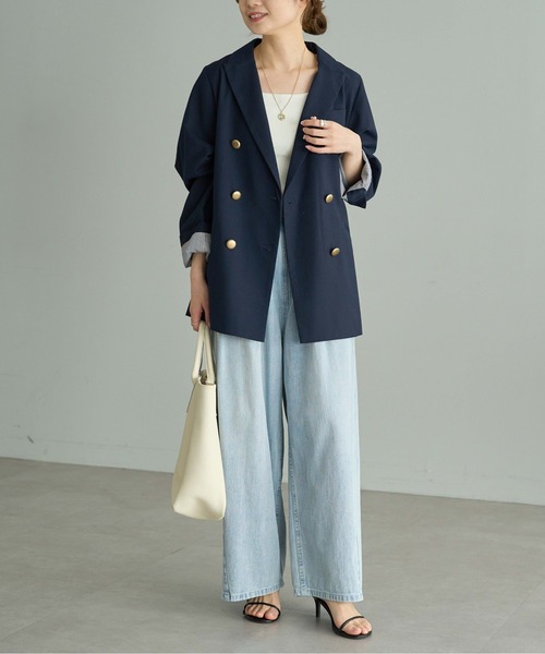 PUAL CE CIN（ピュアルセシン）の「綿麻デニムイージーパンツ（デニムパンツ・レディース・ブルー/インディゴブルー・FREE）」の18枚目の写真