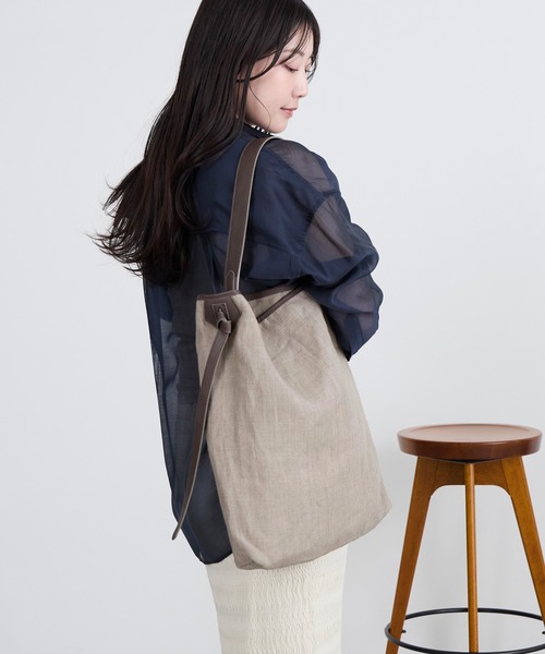 marco masi(マルコマージ)の「【MARCO MASI】リネンショルダートートバッグ(トートバッグ・レディース・オートミール・FREE)」の1枚目の写真