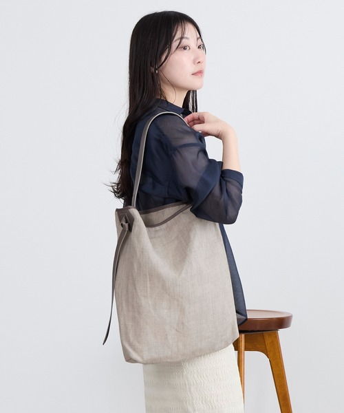 marco masi(マルコマージ)の「【MARCO MASI】リネンショルダートートバッグ(トートバッグ・レディース・オートミール・FREE)」の2枚目の写真