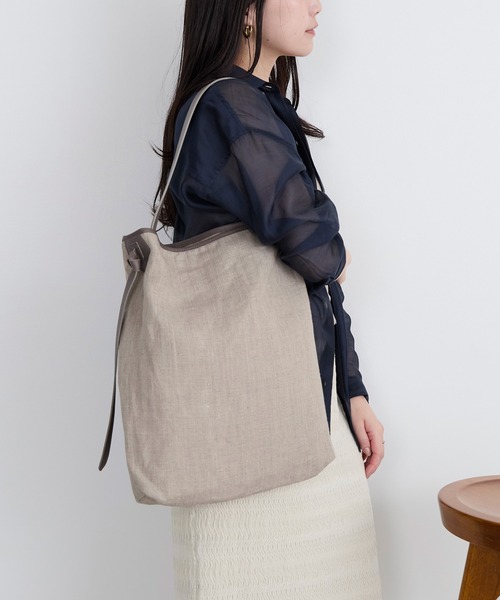 marco masi(マルコマージ)の「【MARCO MASI】リネンショルダートートバッグ(トートバッグ・レディース・オートミール・FREE)」の3枚目の写真