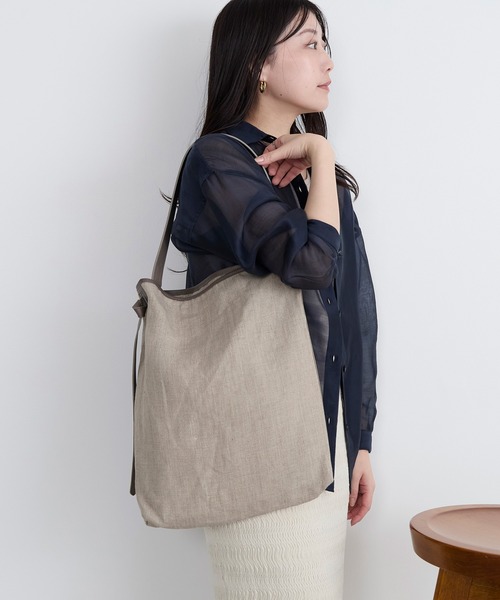 marco masi(マルコマージ)の「【MARCO MASI】リネンショルダートートバッグ(トートバッグ・レディース・オートミール・FREE)」の4枚目の写真