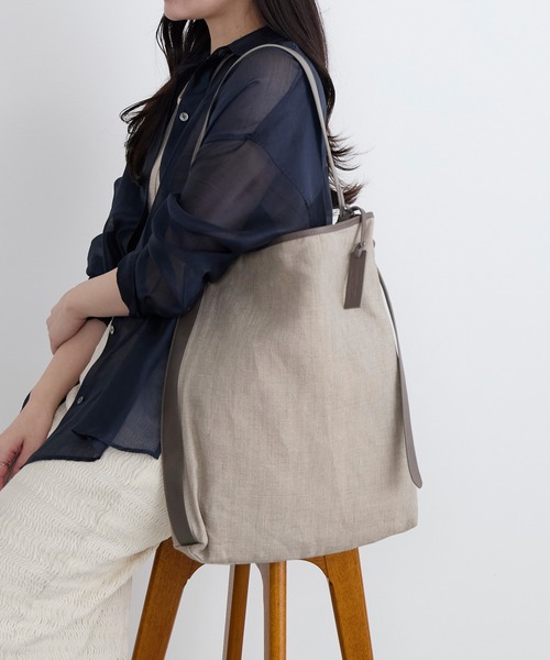 marco masi(マルコマージ)の「【MARCO MASI】リネンショルダートートバッグ(トートバッグ・レディース・オートミール・FREE)」の5枚目の写真