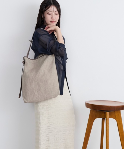 marco masi(マルコマージ)の「【MARCO MASI】リネンショルダートートバッグ(トートバッグ・レディース・オートミール・FREE)」の7枚目の写真