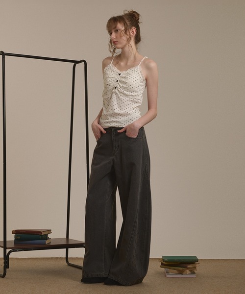 hazyl(ヘイジル)の「eyelet gather camisole/アイレットギャザーキャミソール(キャミソール・レディース・グレー系その他/オフホワイト/ホワイト系その他/カーキ・フリー)」の14枚目の写真