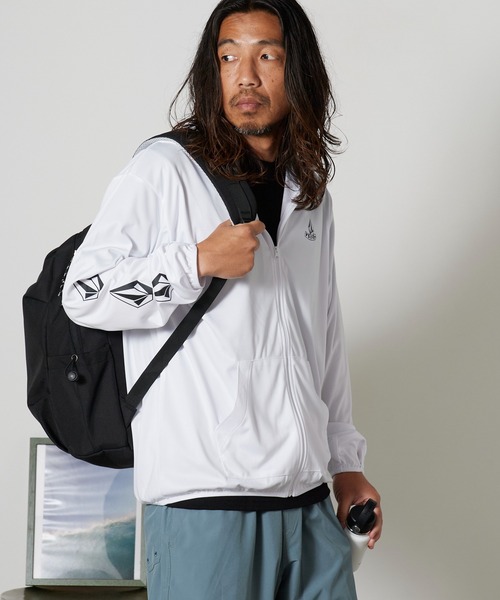 VOLCOM(ボルコム)の「VOLCOM/ボルコム PISTOL STONE RASH ZIP PARKA 長袖ラッシュガード 2026年春夏(パーカー・メンズ・ホワイト/ブラック・M/L/XL)」の1枚目の写真