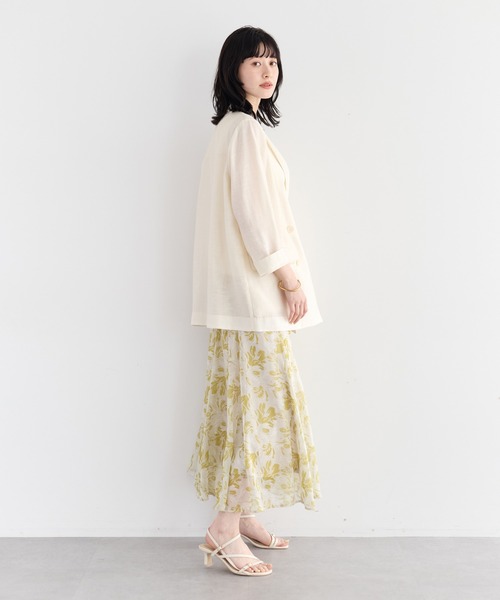YECCA VECCA(イェッカヴェッカ)の「シアーテーラードジャケット(テーラードジャケット・レディース・ブラック/アイボリー/イエロー・FREE)」の8枚目の写真