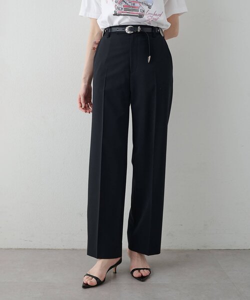 Whim Gazette(ウィムガゼット)の「平織りストレッチパンツ(その他パンツ・レディース・ベージュ/ブラック・36/38)」の4枚目の写真