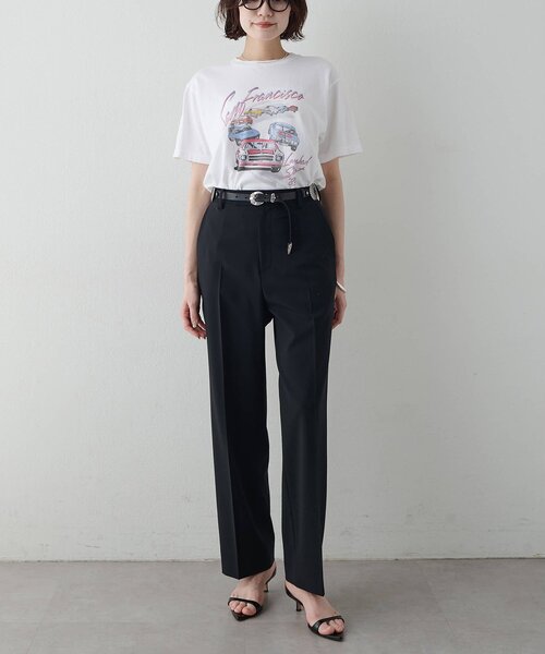 Whim Gazette(ウィムガゼット)の「平織りストレッチパンツ(その他パンツ・レディース・ベージュ/ブラック・36/38)」の8枚目の写真