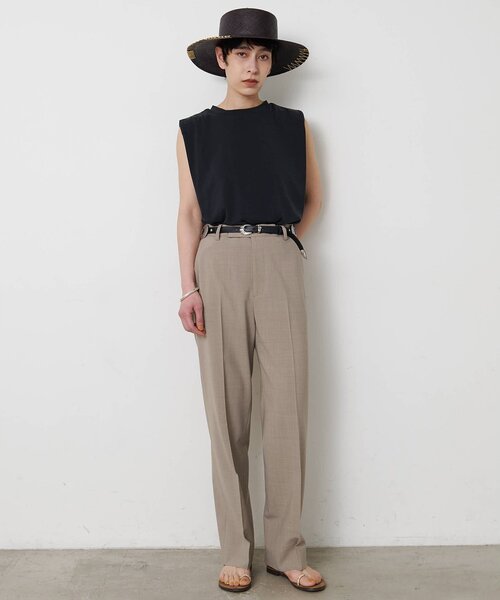Whim Gazette(ウィムガゼット)の「平織りストレッチパンツ(その他パンツ・レディース・ベージュ/ブラック・36/38)」の9枚目の写真