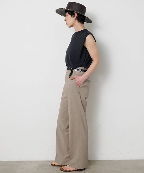 Whim Gazette(ウィムガゼット)の「平織りストレッチパンツ(その他パンツ・レディース・ベージュ/ブラック・36/38)」の11枚目の写真
