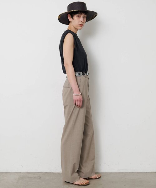 Whim Gazette(ウィムガゼット)の「平織りストレッチパンツ(その他パンツ・レディース・ベージュ/ブラック・36/38)」の13枚目の写真
