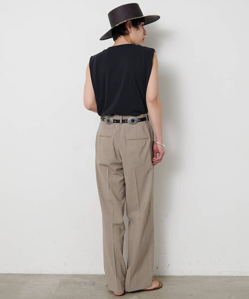 Whim Gazette(ウィムガゼット)の「平織りストレッチパンツ(その他パンツ・レディース・ベージュ/ブラック・36/38)」の12枚目の写真