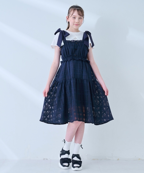 mezzo piano Junior(メゾピアノジュニア)の「メロー&リボンソックス(ソックス/靴下・キッズ・ラベンダー/ブラック/オフホワイト・S(22-25cm))」の9枚目の写真