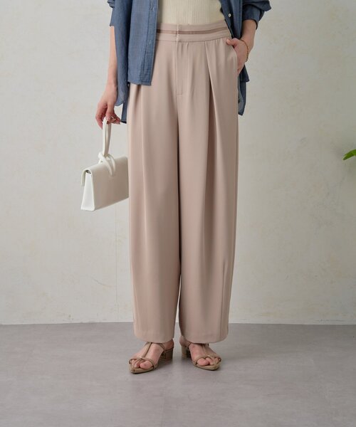 Jena espace merveilleux（ジェナ　エスパスメルヴェイユ）の「ウエストライントロミパンツ（その他パンツ・レディース・チャコールグレー/オフホワイト/ベージュ・FREE）」の3枚目の写真