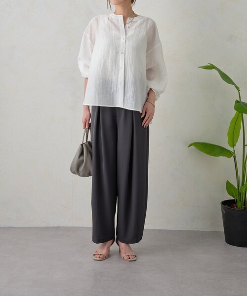 Jena espace merveilleux（ジェナ　エスパスメルヴェイユ）の「ウエストライントロミパンツ（その他パンツ・レディース・チャコールグレー/オフホワイト/ベージュ・FREE）」の11枚目の写真