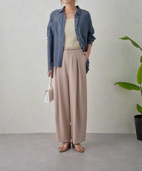 Jena espace merveilleux（ジェナ　エスパスメルヴェイユ）の「ウエストライントロミパンツ（その他パンツ・レディース・チャコールグレー/オフホワイト/ベージュ・FREE）」の16枚目の写真