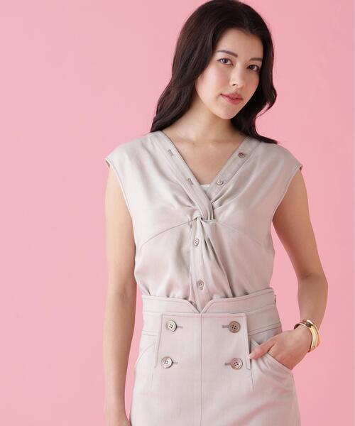 PINKY&DIANNE(ピンキーアンドダイアン)の「◆フロントクロスブラウス(シャツ/ブラウス・レディース・ベージュ/ネイビー・38)」の21枚目の写真