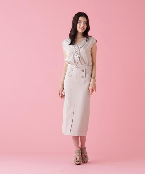 PINKY&DIANNE(ピンキーアンドダイアン)の「◆フロントクロスブラウス(シャツ/ブラウス・レディース・ベージュ/ネイビー・38)」の5枚目の写真