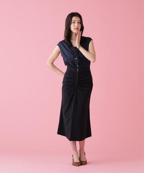 PINKY&DIANNE(ピンキーアンドダイアン)の「◆フロントクロスブラウス(シャツ/ブラウス・レディース・ベージュ/ネイビー・38)」の13枚目の写真