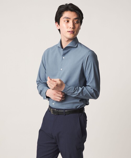 A DAY IN THE LIFE UNITED ARROWS(アデイインザライフユナイテッドアローズ)の「ハイツイスト カッタウェイカラーシャツ-イージーケア・吸水速乾-<A DAY IN THE LIFE>(シャツ/ブラウス・メンズ・ライトブルー/ロイヤルブルー/ホワイト・S/M/L/XL)」の1枚目の写真